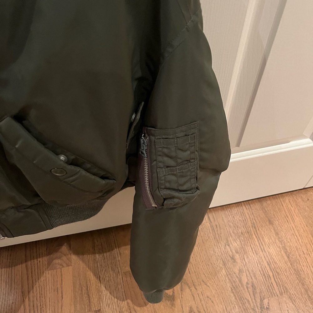 R13 Bomber Jacket, Xsmall Olive Green Bomber Jacket - Picture 7 of 13